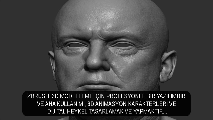 Zbrush, 3D modelleme için profesyonel bir yazılımdır ve ana kullanımı, 3D animasyon karakterleri ve dijital heykel tasarlamak ve yapmaktır...
