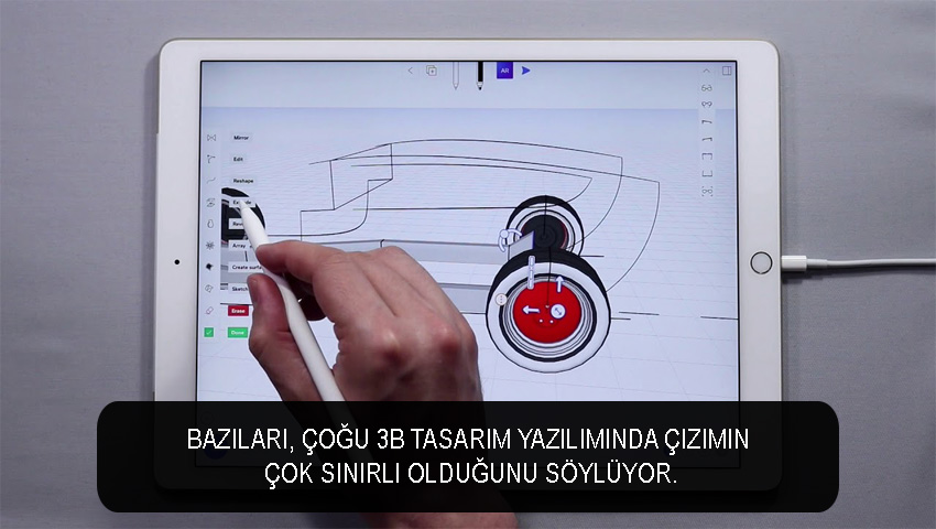 Bazıları çoğu 3B tasarım yazılımında çizimin çok sınırlı olduğunu söylüyor.