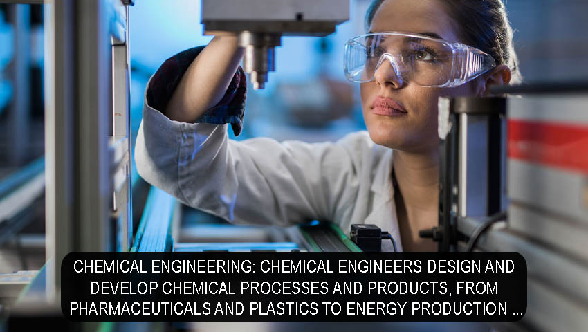 Chemical Engineering Chemical engineers design and develop chemical processes and products, from pharmaceuticals and plastics to energy production and food processing.