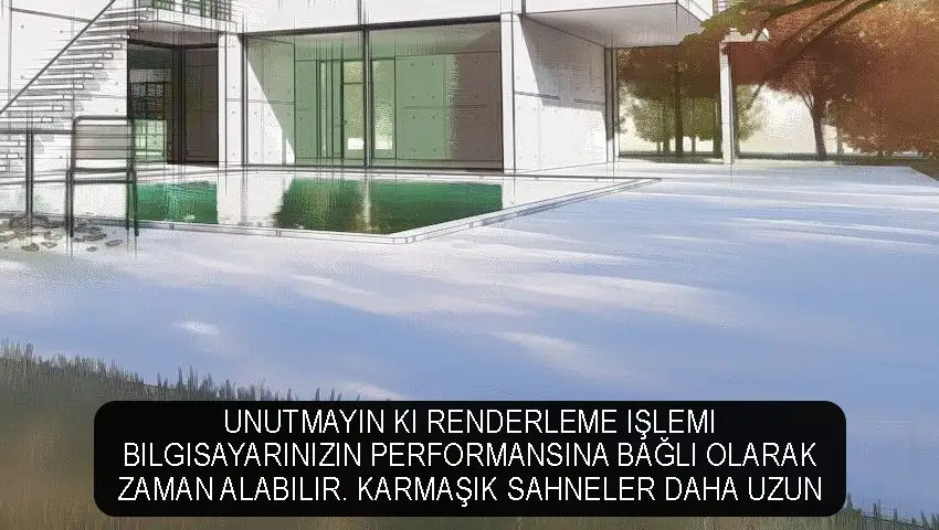 Unutmayın ki renderleme işlemi